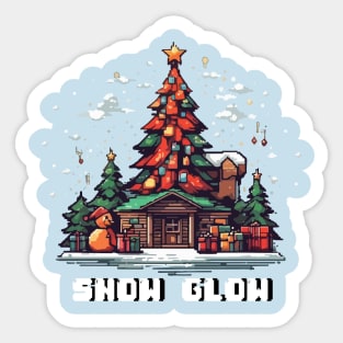 Pixelized warm home christmas Sticker